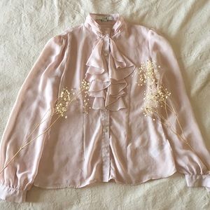 F21 pink button up